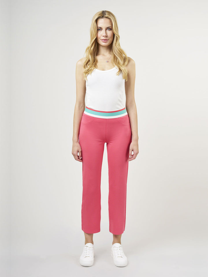 Jerseyhose Emma Flex Cropped Flare Hibiskus