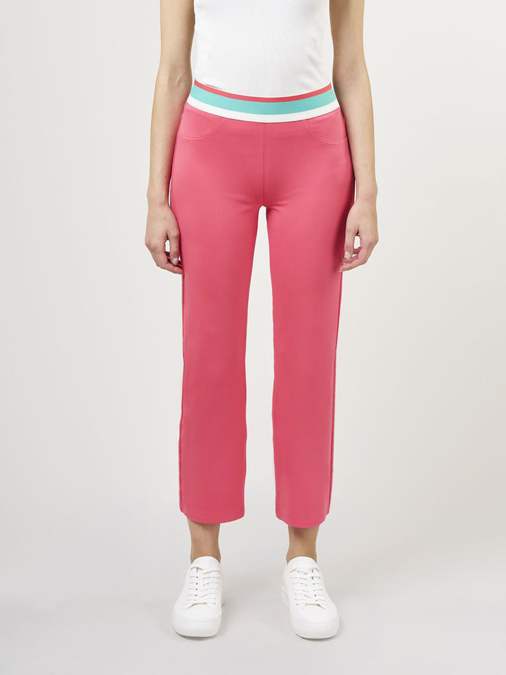 Jerseyhose Emma Flex Cropped Flare Hibiskus