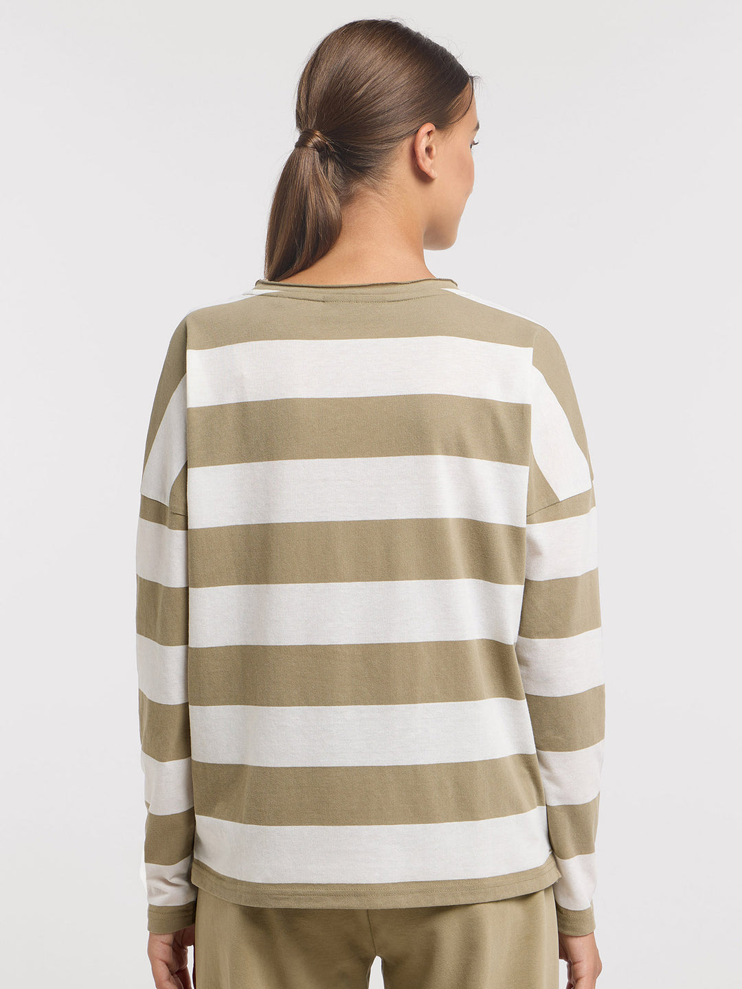 Longsleeve Milia Golden Olive Cloud White