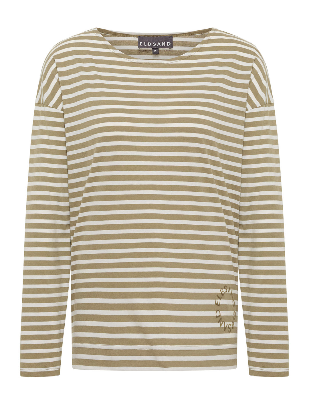 Longsleeve Tooske Stripe Golden Olive Cloud White