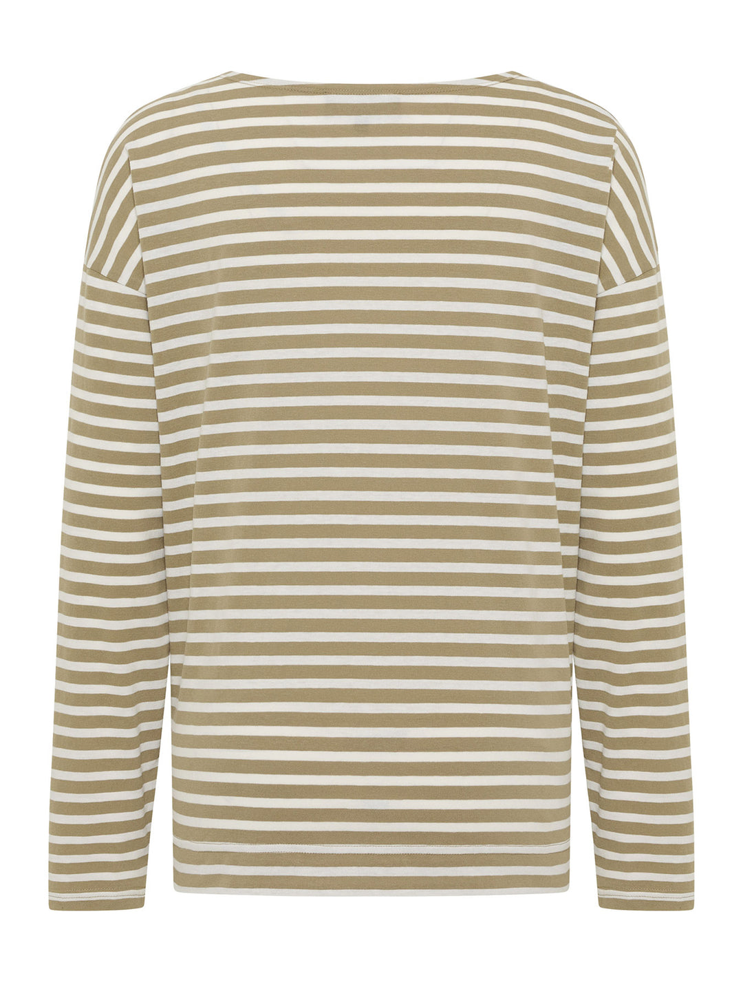 Longsleeve Tooske Stripe Golden Olive Cloud White