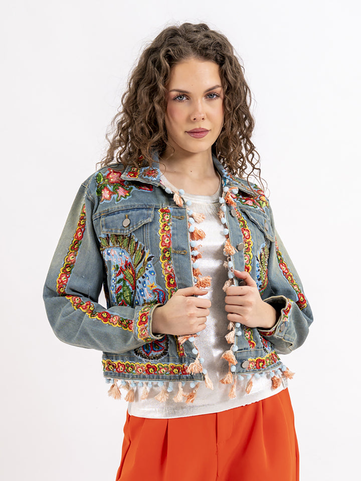 Jeansjacke Flowers