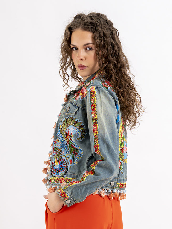 Jeansjacke Flowers