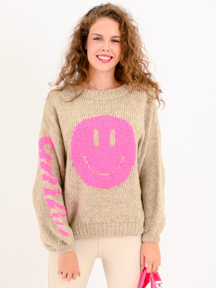 Strickpullover Smile Beige