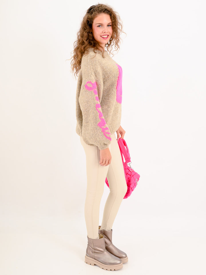 Strickpullover Smile Beige