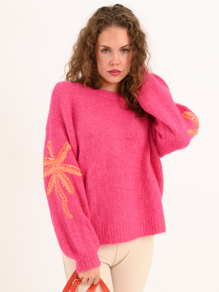 Strickpullover Palme Pink